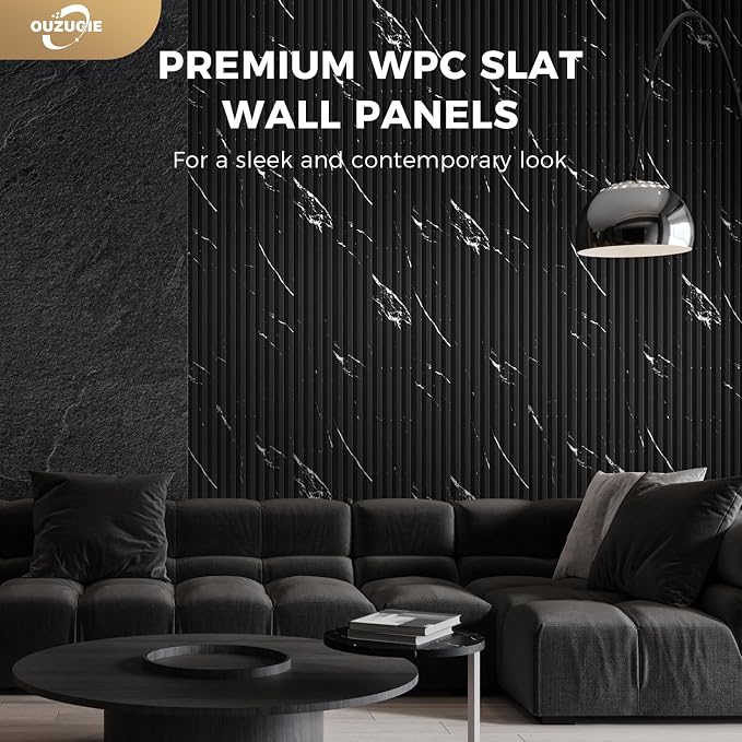 OUZUGIE WPC Acoustic Slat Wall Paneling, Living Room, TV Background, Study Room - Image 2