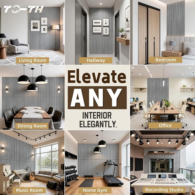 TO-TH Wood-Look Acoustic Panel, 4 Pack 47.2” x 23.6” Soundproof Wall Panels - Image 8