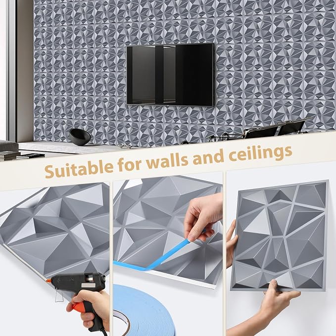 Heikki 30 Pack 3D Wall Panel for Interior Wall Décor, PVC Flower Textured Wall - Image 3