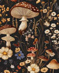 BOKEBEVE Peel and Stick Wallpaper Mushroom Wallpaper Vintage Floral Contact by BOKEBEVE