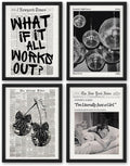 Retro Black And White Newspaper Poster Wall Art, What If It All Works Out Wall by Unknown