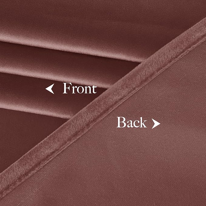NICETOWN Wild Rose Velvet Curtains, Rod Pocket Velvet Drapes, Media Movie - Image 8