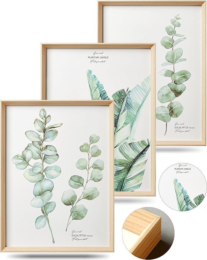 Framed Wall Art, Minimalist Botanical Canvas Wall Art by HesenDot