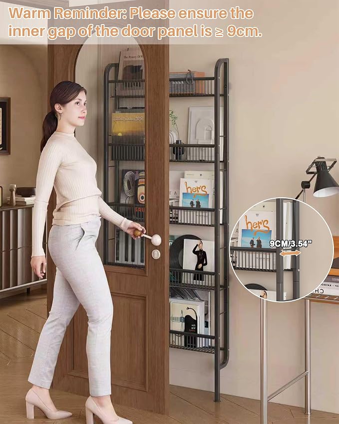 UMDONX Behind The Door Bathroom Shelf Narrow 5-Tier, Space-Saving Slim Storage - Image 3