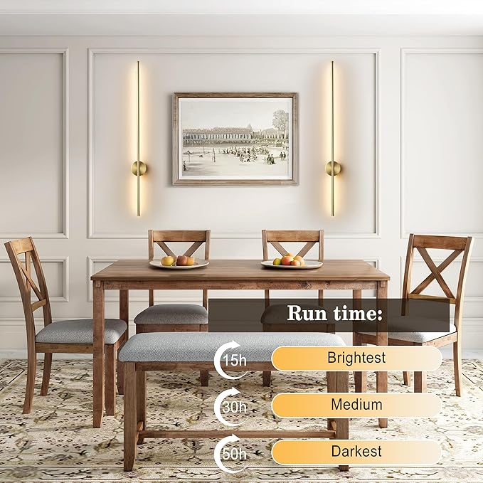 Battery Operated Modern Wall Sconces, Dimmable Wireless Wall Light Set of Two - Image 3