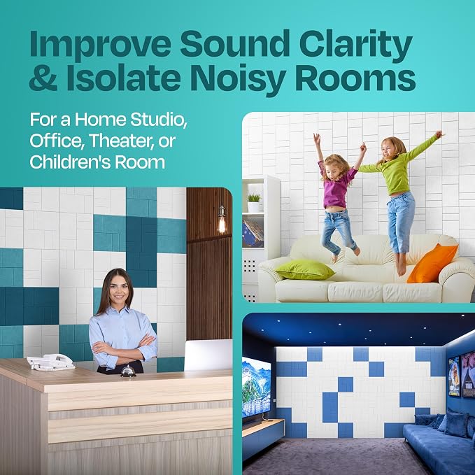 Acoustic Panels 12-Pack Soundproof Wall Panels 12"x12"x0.4" Decorative Sound - Image 7