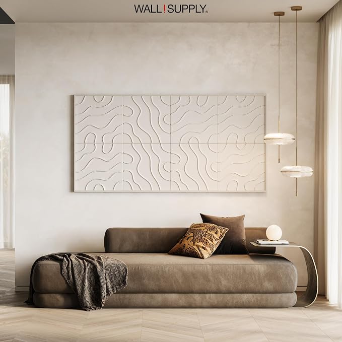 Wall!Supply - 3D Wall Panels – Flow Line White Wall Covering - Lightweight - Image 6