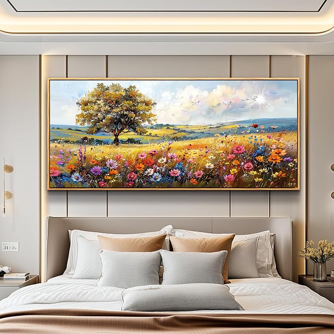 hyidecorart Large Framed Wall Art, Spring Landscape Wall Art, Nature Tree - Image 4