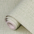 Green Grasscloth Wallpaper 17.3"x160" Faux Linen Textured Contact Paper by Uooar