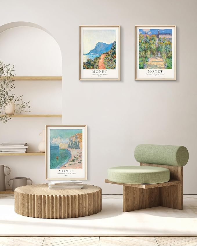 HesenDot Framed Claude Monet Wall Art 3 Piece, 12x16in High Framed Design - Image 4