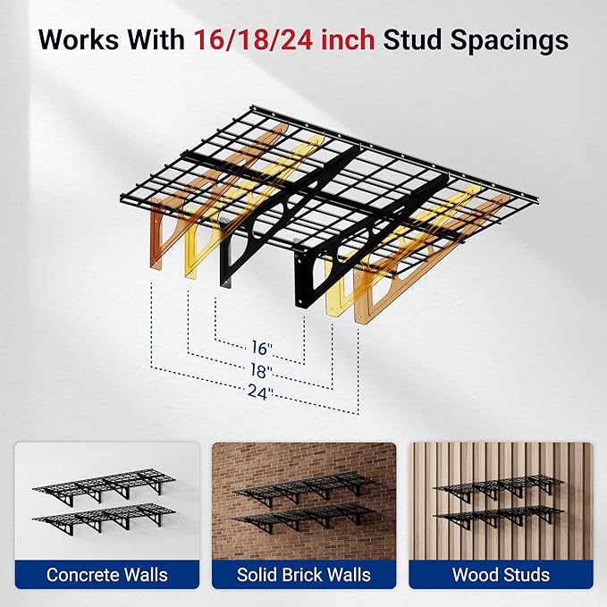FLEXIMOUNTS 2-Pack 2x6ft Garage Shelving 24-inch-by-72-inch Heavy Duty Wall - Image 4