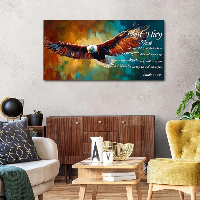 Christian Eagle Wall Art Isaiah 40 31 Poster Bible Verse Wall Decor - Image 4