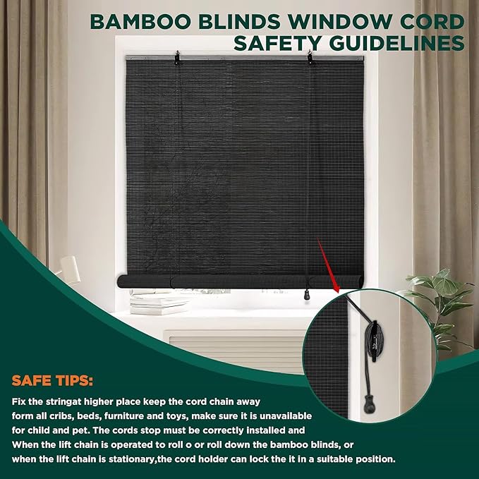 Bamboo Blinds for Interior Windows, Custom Roller Shades for Indoor Window and - Image 4