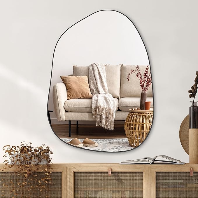 PERFNIQUE Irregular Wall Mirror Asymmetrical Mirror, Decorative Modern Wall by PERFNIQUE