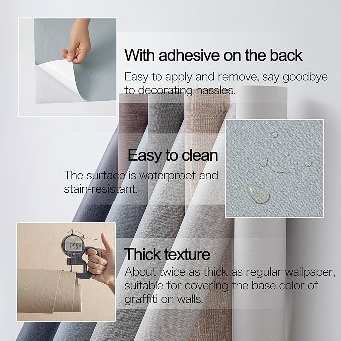 24"x393" Grasscloth Peel and Stick Wallpaper Fabric Textured Contact Paper - Image 4