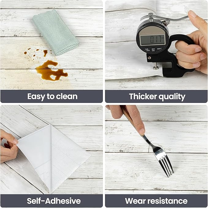 Abyssaly Peel and Stick Wallpaper 511.8"X 17.7" Thickened White Gray Wood - Image 2