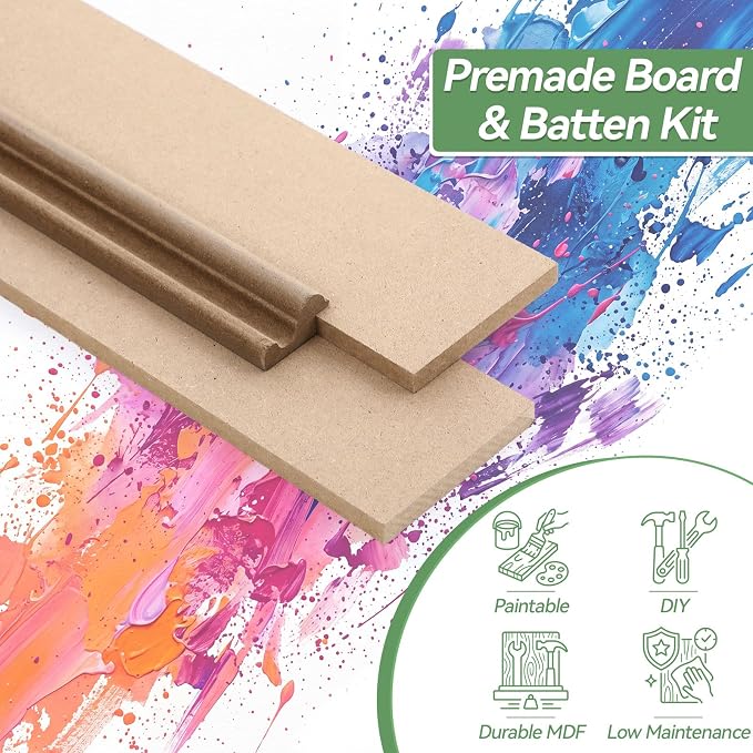 24 Pcs Mdf Board and Batten Wall Panel Kits - Image 4