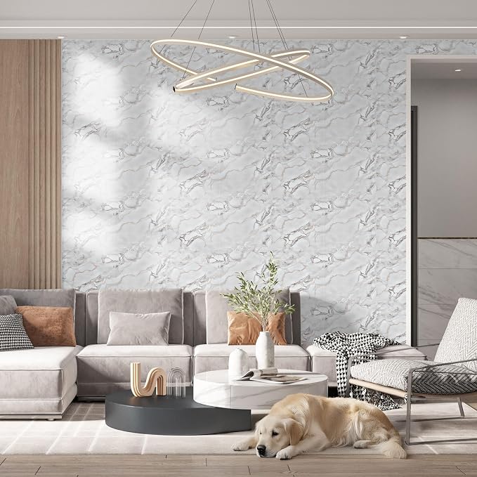 Vieshful 20pcs Peel and Stick Backsplash Tile，12"x12" Self Adhesive Marble Tile - Image 6