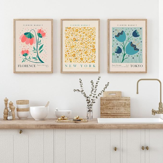 AnyDesign 9 Pcs Flower Market Decoration Matisse Wall Art Prints Floral Poster - Image 6