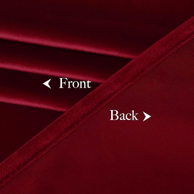 NICETOWN 144 inch Long Red Velvet Curtains and Drapes, Extra Long Elegant Wall - Image 9