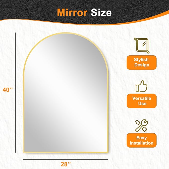 Delma Arched Bathroom Mirror, Living Room and Entryway - Image 5