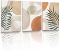HesenDot Abstract Botanical Wall Art Set of 3, 30x40CM Neutral Plant Framed by HesenDot
