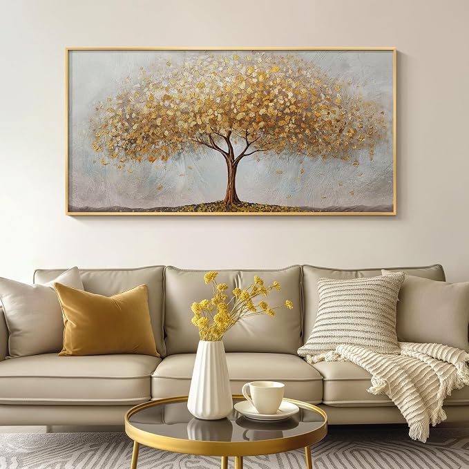 Large Framed Tree of Life Gold Wall Art - Image 5