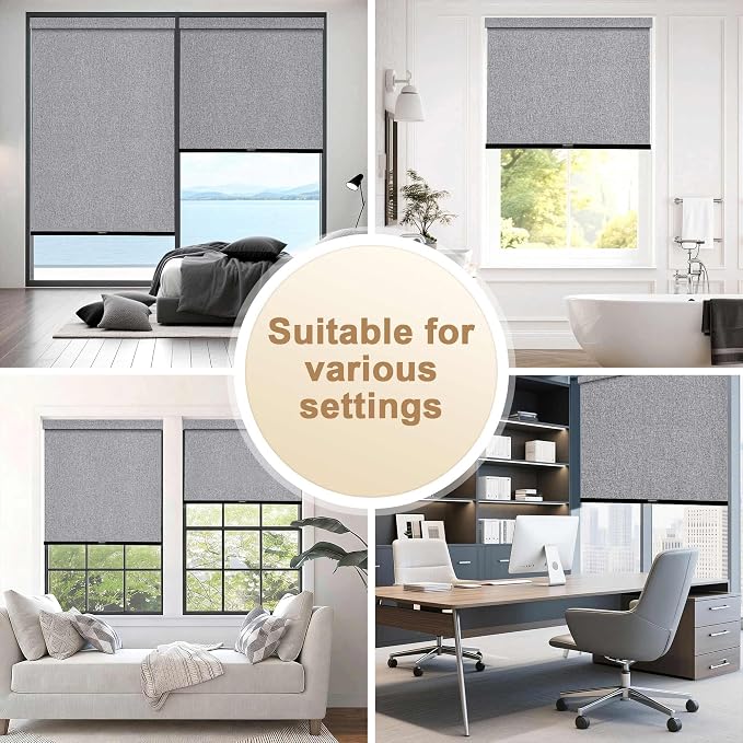 SUNOFF No Drill Tools Cordless Blackout Roller Shades Blinds - Image 4