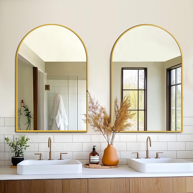 FICTOR Bathroom Mirror for Wall, Arched Vanity Bathroom Mirror for Over Sink by FICTOR