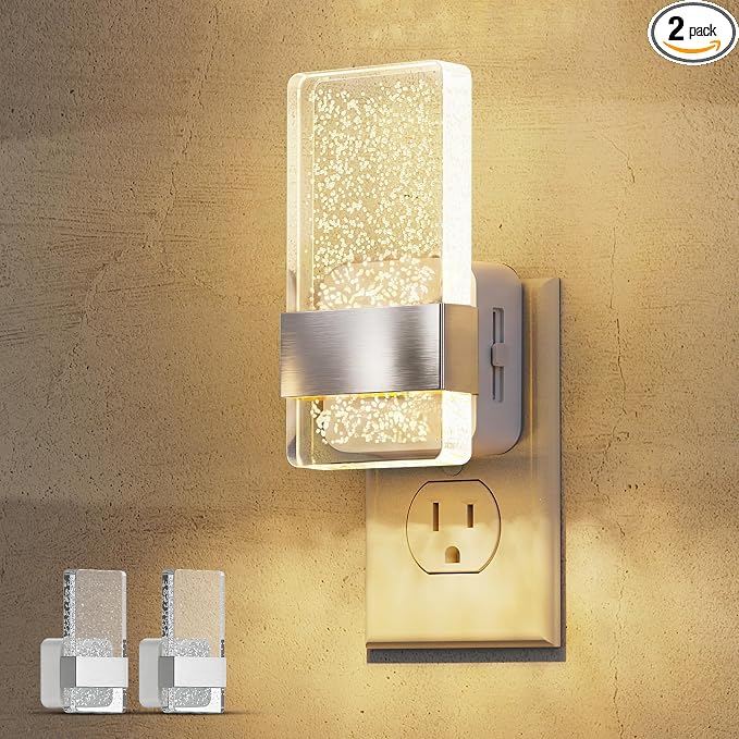 L LOHAS LED Night Light, Dimmable Night Lights Plug into Wall, 2 Pack Acrylic by LLOHASLED