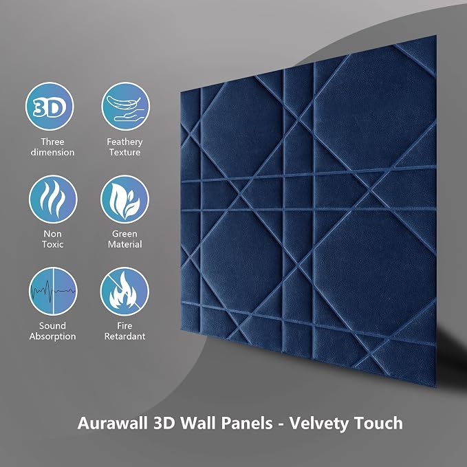Velvet 3D wall Panels for Interior wall Decor Peel and Stick, Soundproof - Image 3