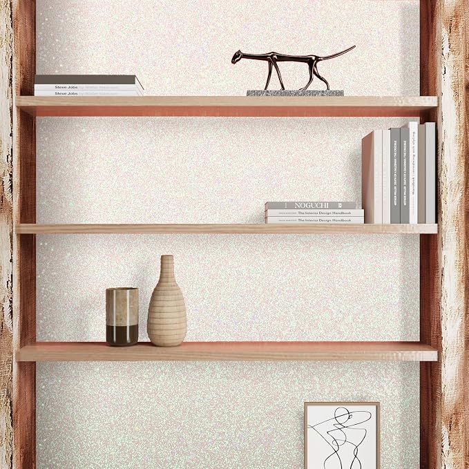 CRE8TIVE Off-White Glitter Wallpaper Border Peel and Stick Wall Border Glitter - Image 7