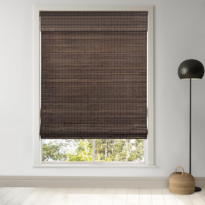 LazBlinds Cordless Bamboo Roman Shades, Privacy Blinds by LazBlinds