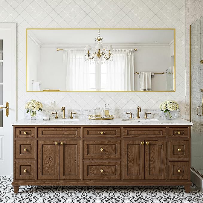 FICTOR Bathroom Vanity Mirror-Gold, 60x30 Inch, Shatterproof & Anti-Rust - Image 6