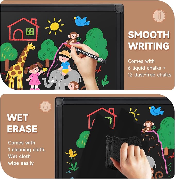 SELEAD Magnetic Chalkboard 24 x 18 Inches - Image 7