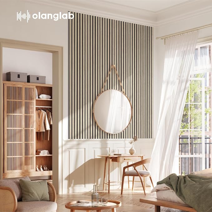 Olanglab Wood Wall Panels 4 Pack, Wood Slat Acoustic Wall Panels, 94.5"x12.6" - Image 6