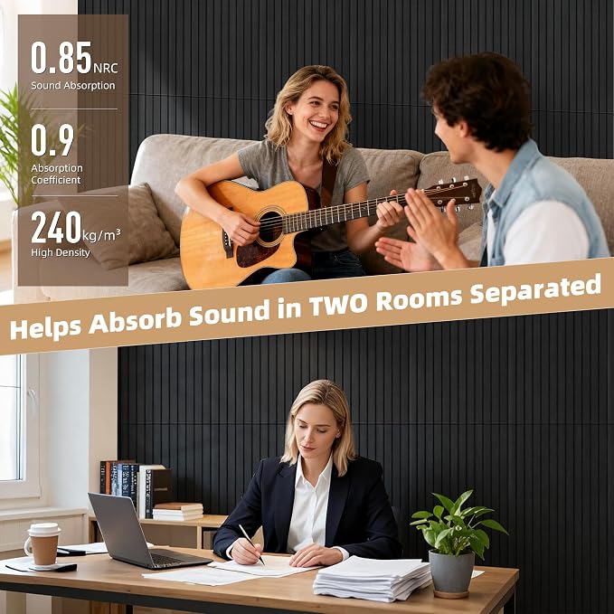 TO-TH Wood-Look Acoustic Wall Panels, 10 Pack 47.2” x 23.6” Acoustic Panels - Image 4