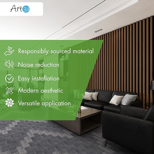 Art3d 4-Pack 12" x 93" Soundproof Wood Slat Panels, 31 sq.ft Acoustic Wall - Image 6