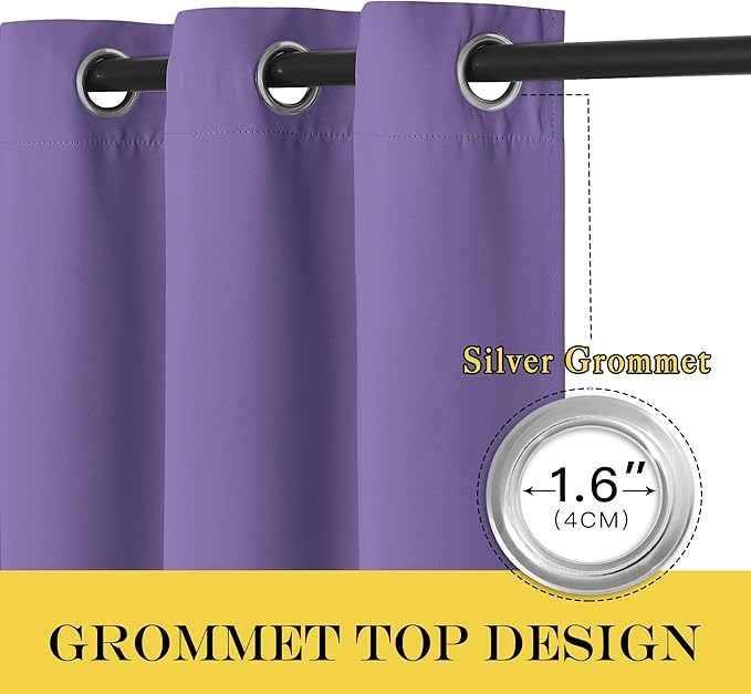 NICETOWN Blackout Curtains 72 inches Long, Grommet Privacy Window Treatment - Image 5