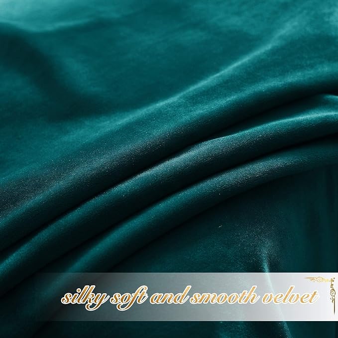 NICETOWN Thick Teal Velvet Curtains - Image 8