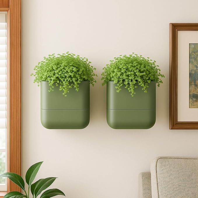 Phoenix Vine 6.5 Inch Wall Mounted Self-Watering Planter Pot - Image 6