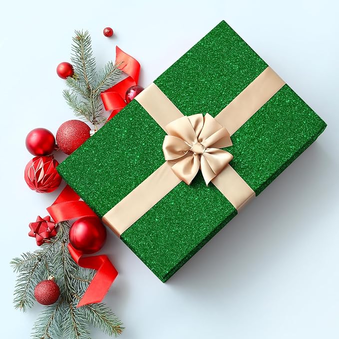 CHIHUT 15.7''x236'' Sparkly Green Glitter Wallpaper Stick and Peel Glitter - Image 7
