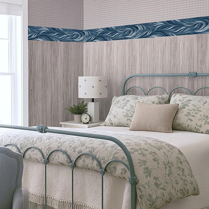 Blue Abstract Wallpaper Border 196x4 Inch Peel and Stick Wall Border Modern - Image 7