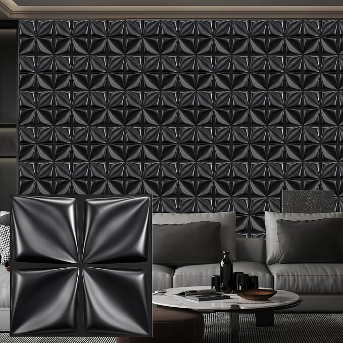 Heikki 30 Pack 3D Wall Panel for Interior Wall Décor, PVC Flower Textured Wall by YourBestChoices