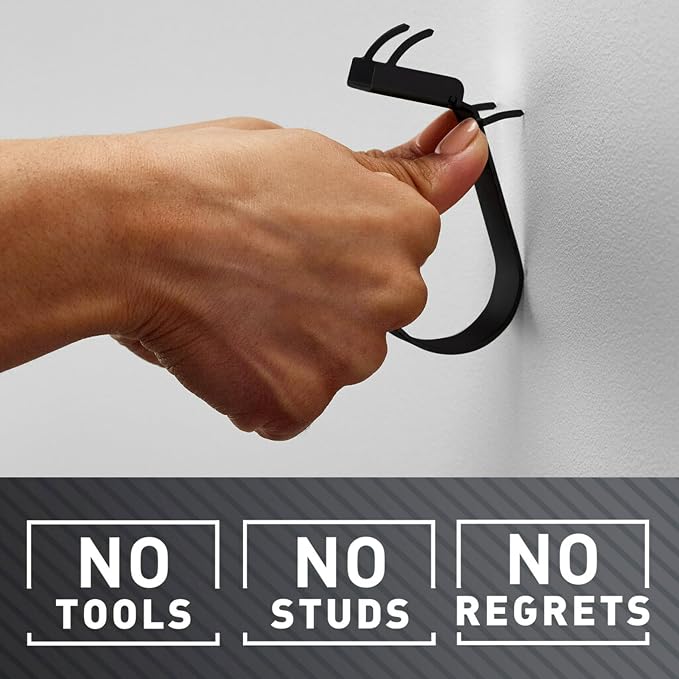 3M CLAW 25 lb. 2 Drywall Black Hooks & 2 Extra Picture Hangers, Heavyweight - Image 8