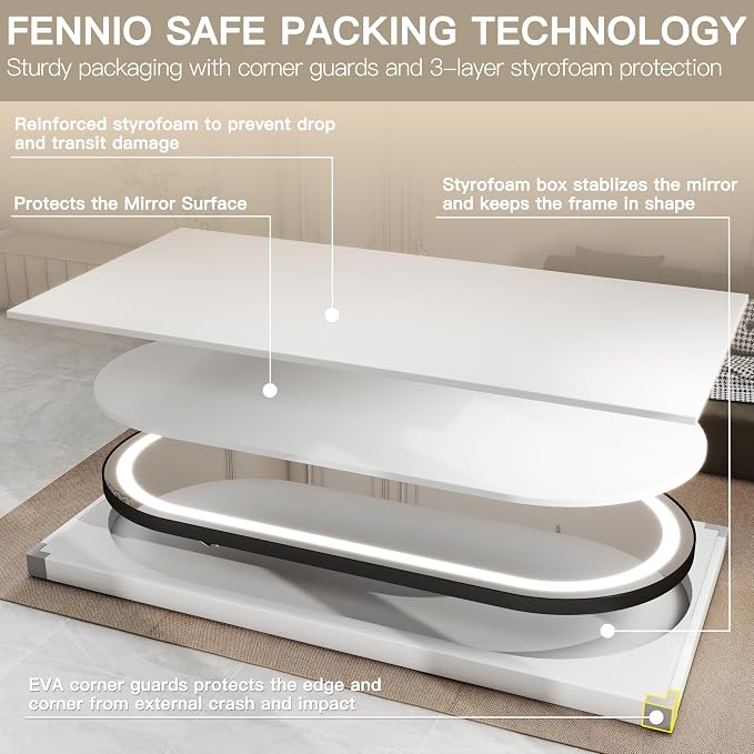FENNIO 71" x 32" Large Wall Mounted Mirror - Image 9