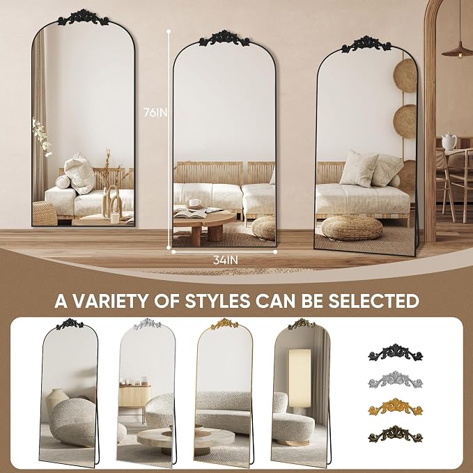Antok Arched Full Length Mirror, Full Body Mirrors - Image 6