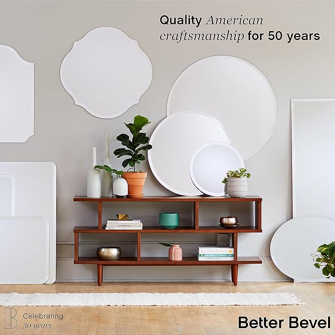 Better Bevel Frameless Rectangle Mirror, 16-in x 24-in Bathroom Wall Mirror - Image 6