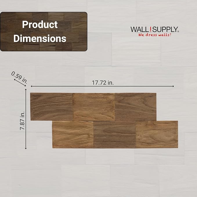 Wall!Supply 3D Wall Panels – Reclaimed Squared Asian Teak Wood – Home Decor - Image 5