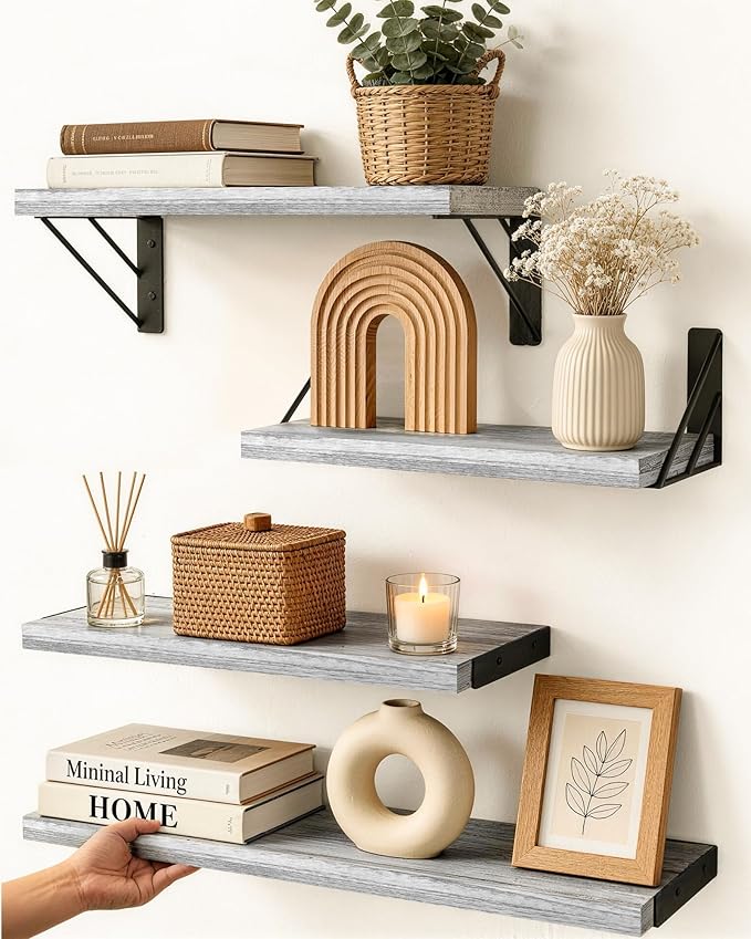 BAYKA Wall Shelves for Bedroom Decor, Floating Shelves for Living Room Kitchen by Bayka